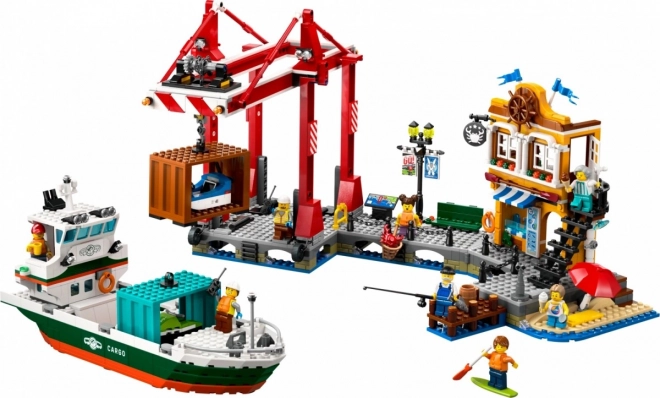 Lego City Küstenhafen mit Frachtschiff