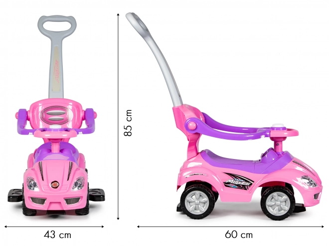 Deluxe 3-in-1 Rutschauto für Kinder in Pink