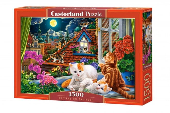 Puzzle 1500 Teile Katzen auf dem Dach