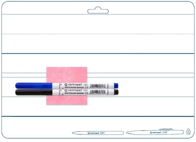 Beidseitiges Whiteboard A4 Set mit 2 Markern