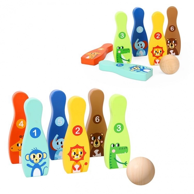 Drewniane Kinderspielzeug Bowling Set