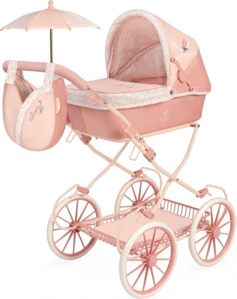 Klapbarer Puppenwagen TULIPE mit Tasche und Zubehör 81 cm