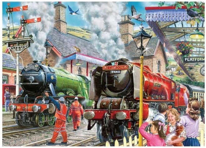 Puzzle House of Puzzles Abfahrt der Züge 1000 Teile