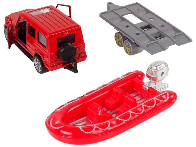 Schlauchboot mit Anhänger