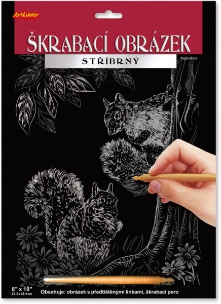 Silbernes Kratzbild A4 23x32cm 3 Arten