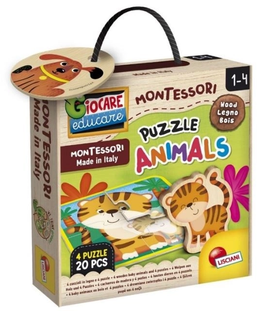 Montessori Holzpuzzle Tiere