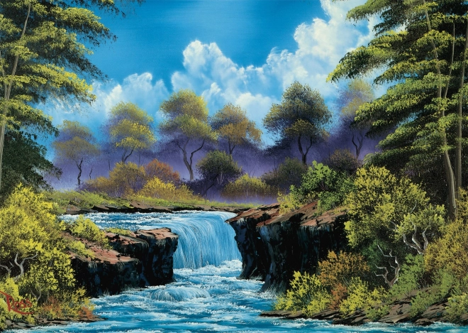 Puzzle Wasserfall auf der Lichtung 1000 Teile