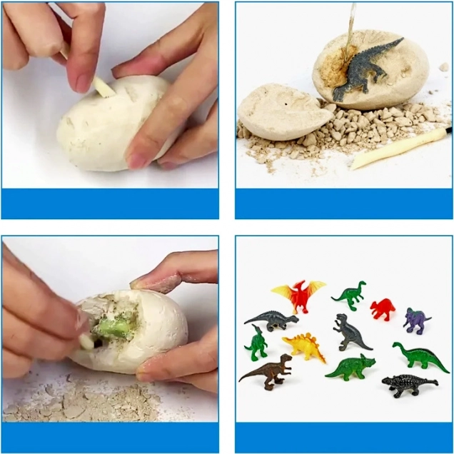 12 Dinosaurier-Überraschungen in jedem Ei