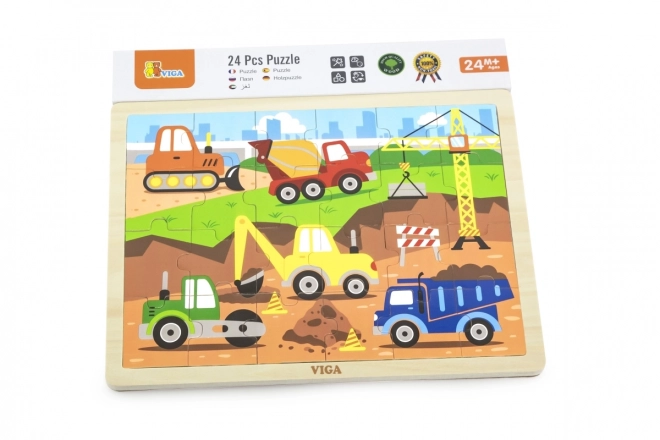 Viga Holzpuzzle Baumaschinen