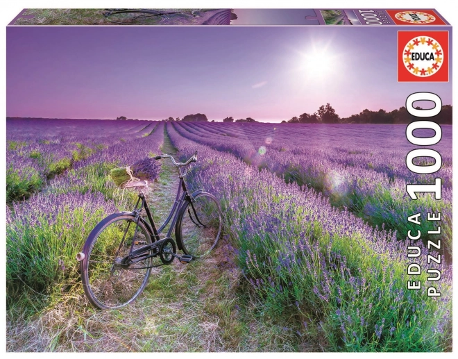 Puzzle Lavendelfeld mit Fahrrad 1000 Teile