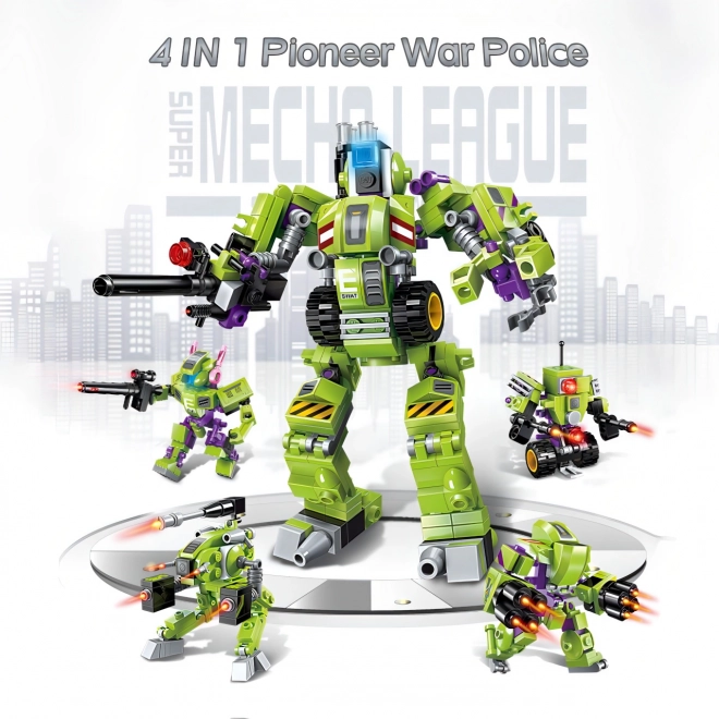 Qman Pioneer Polizei-Apokalypse Set 4-in-1