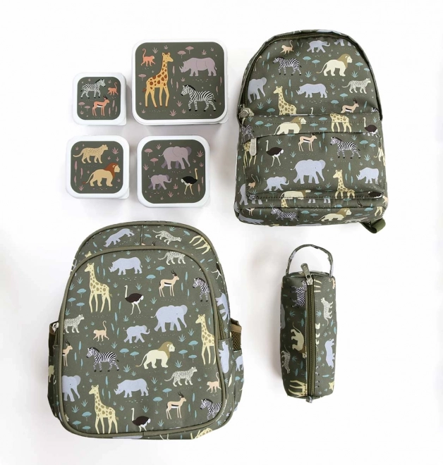 A Little Lovely Company Buntstiftetui – Tiere der Savanne