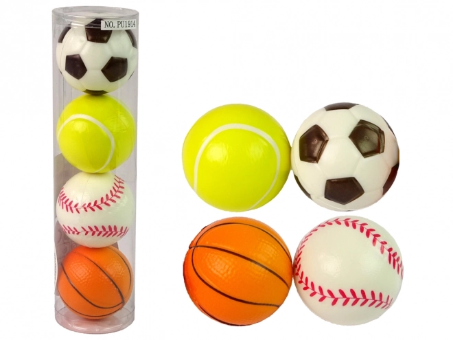 Set aus 4 weichen Bällen Sport Golf Tennis Fußball