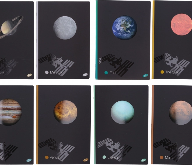 Liniertes A4-Heft, 40 Blatt, Motiv Planeten