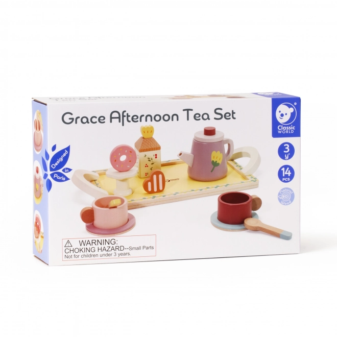 Holzteeset und Desserts für Kinder