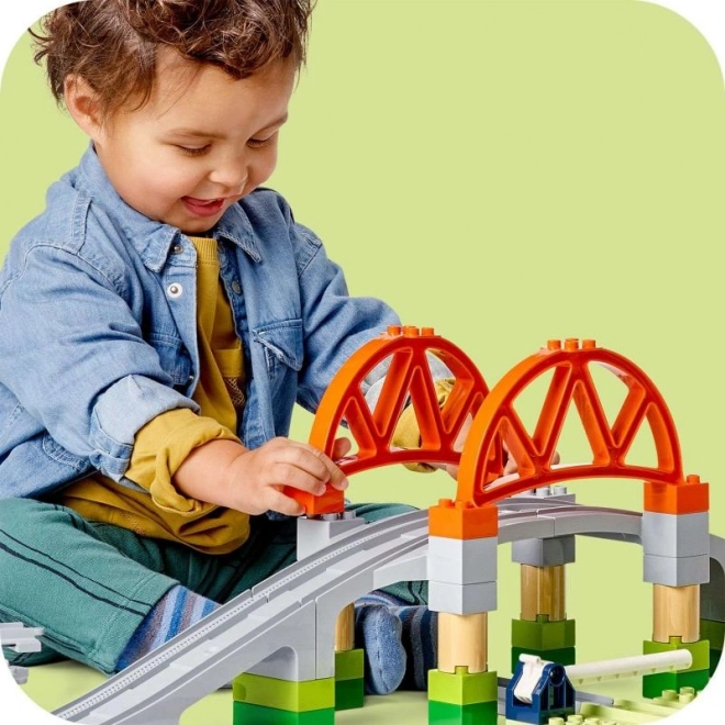 Lego Duplo Brücke und Eisenbahnschienen Erweiterungsset