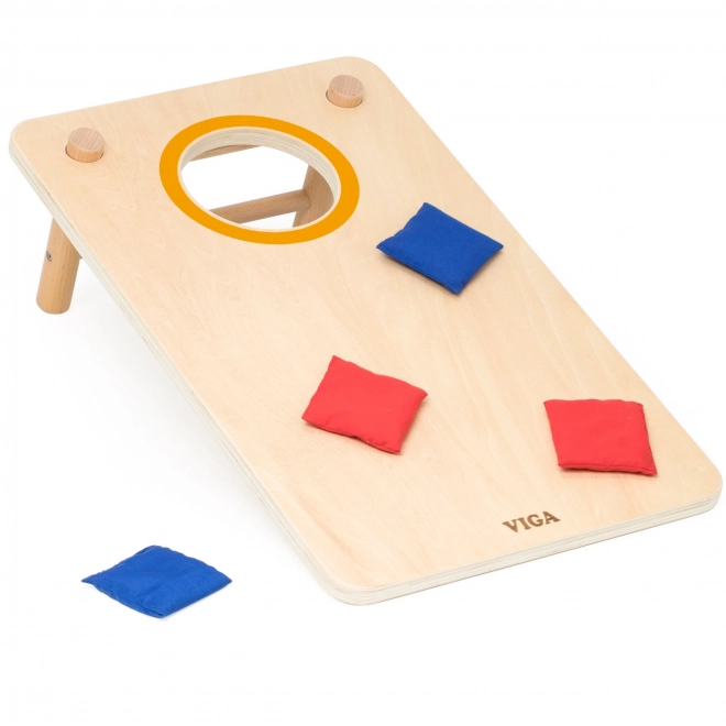 VIGA Geschicklichkeitsspiel 2-in-1 Tic Tac Toe und Zielwurf