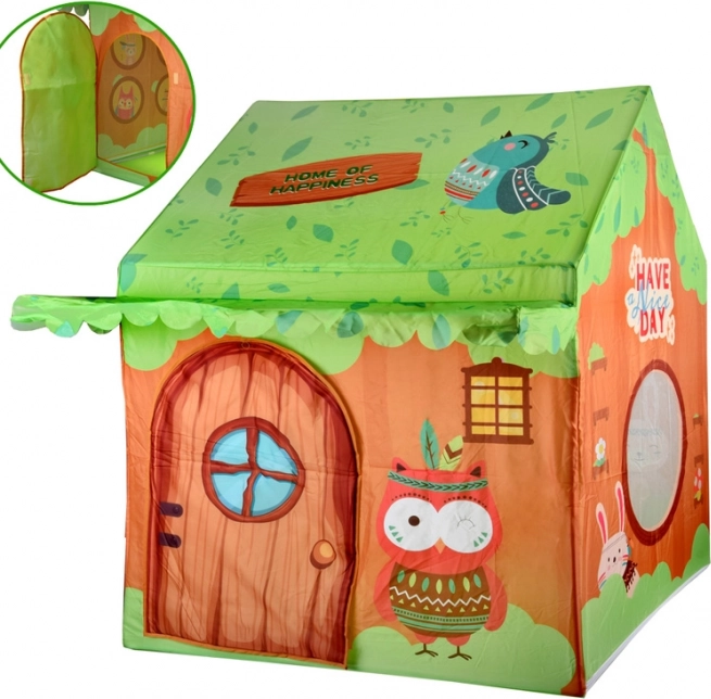 Buntes Kinderzelt Haus „Waldfreunde“ mit Tasche