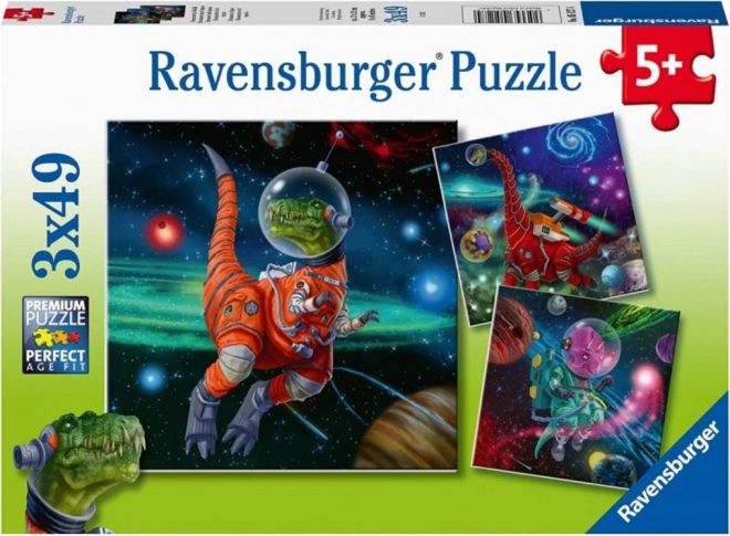 Ravensburger Dinosaurier im Weltraum Puzzle 3x49 Teile