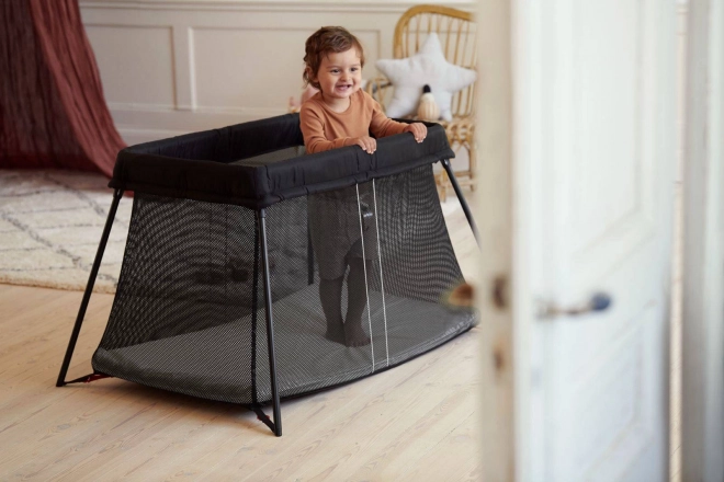 BABYBJÖRN - Reisebett LIGHT - Silber + Spannbettlaken – Schwarz