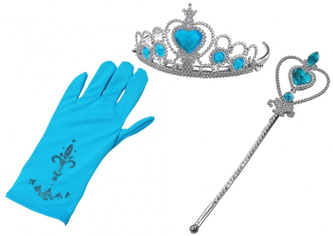 Prinzessinnen Accessoire Set Rute Handschuh Krone Schneekönigin