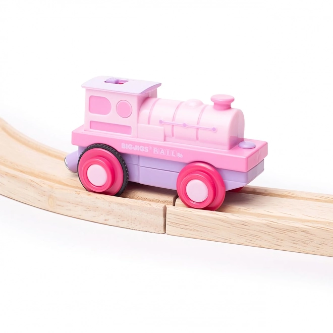 Bigjigs Rail Elektrische Lokomotive Rosa Kraftpaket