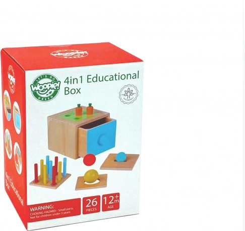 Woopie Green Holzpädagogisches Sortierspielzeug Montessori mit Schublade