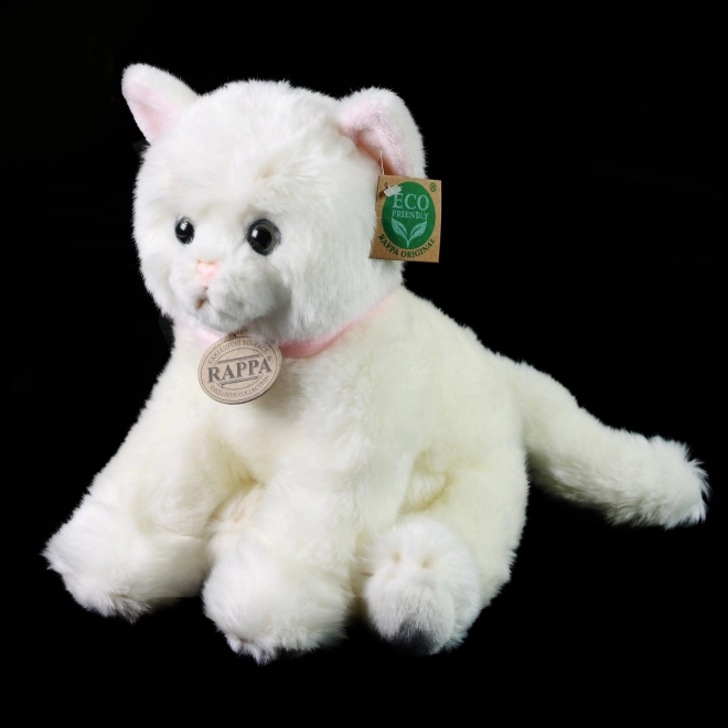 Sitzende Plüschkatze Weiß 25 cm ECO-FRIENDLY