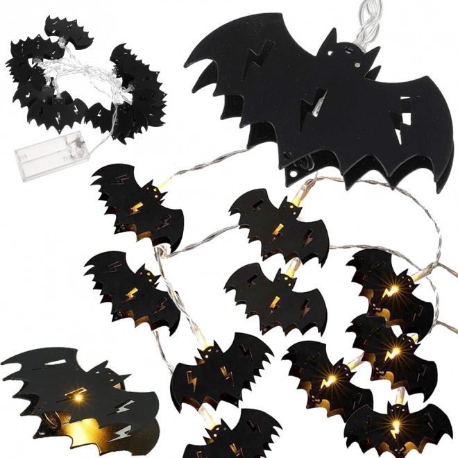 10 LED Halloween Lichterkette mit Fledermäusen 200 cm