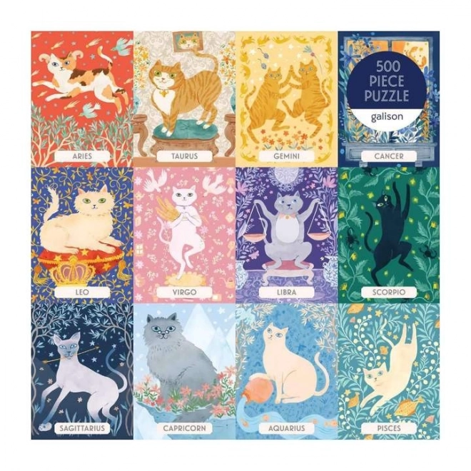 Puzzle Katzenkreiszeichen 500 Teile von Galison