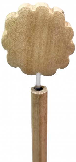 Holzstift mit Löwenkopf