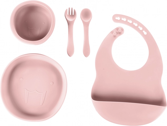 Silikon-Baby-Essset, Altrosa
