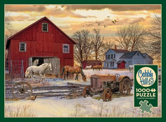 Winter auf dem Bauernhof Puzzle 1000 Teile