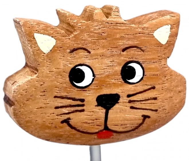 Holzstift mit Katzentierfigur für Kinder