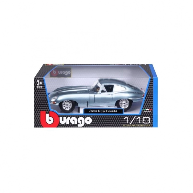 Bburago Jaguar E-Type Coupé Silber Blau Metallic Modell