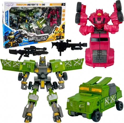 Woopie Transformationsroboter-Set 4 in 1 Kampffahrzeuge