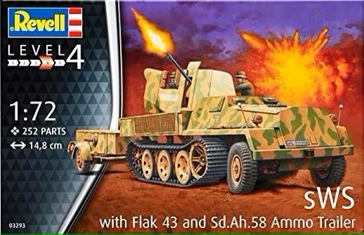 Plastikmodell SWS W/Flak43 & SD AH58 Munitionstrailer