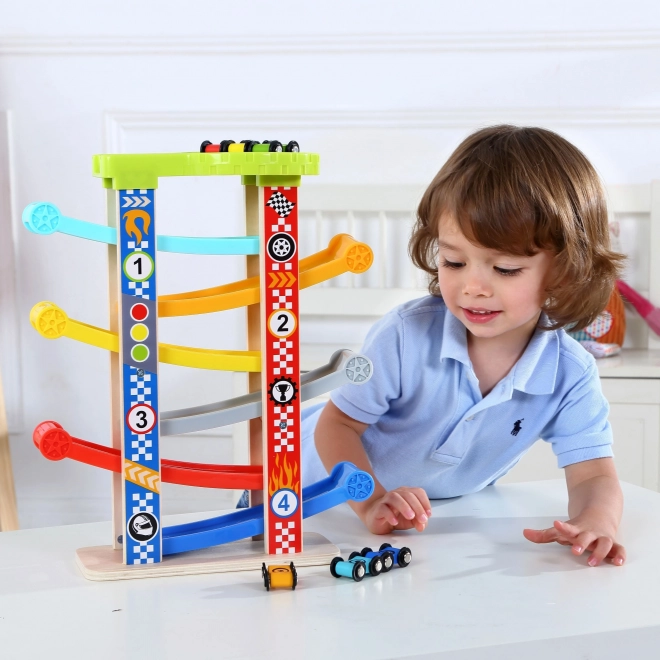 Tooky Toy Bunte Rutsche für Autos
