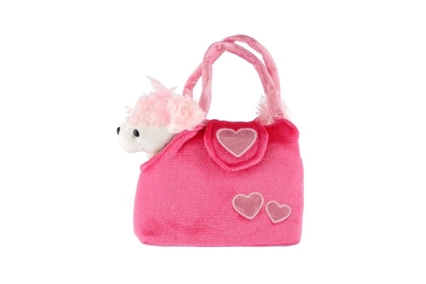 Hündchen in rosa Plüsch-Handtasche