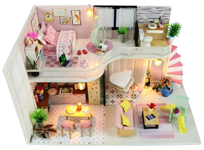 Miniatur Puppenhaus Annas rosa Melodie