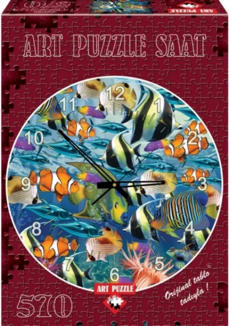Puzzle Uhr Welt der Meeresfische 570 Teile