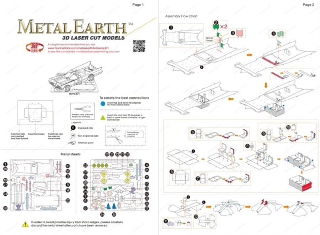 Metal Earth 3D Puzzle Batman: Batmobil (TV-Serie)