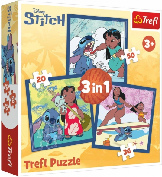 Puzzle 3v1 Lilo & Stitch - Zeit mit Stitch