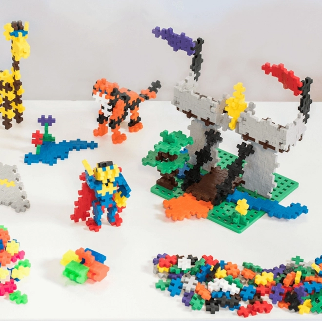 Konstruktionsspielzeug Plus-Plus Mini Mix 600 Teile mit Platten