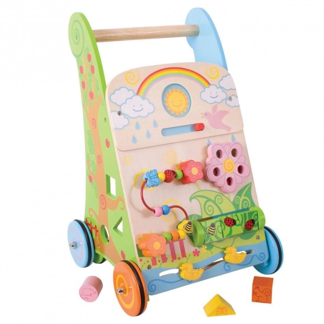 Bigjigs Baby Holz-Aktiv-Lauflernwagen Garten