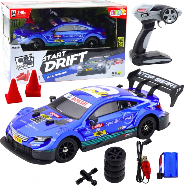 RC Rennwagen zum Driften blau 30 km/h 1:16