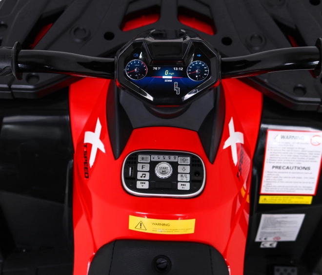Kinderquad XT-Speed Rot mit 4x4 Antrieb, EVA, sanfter Start, MP3 und LED