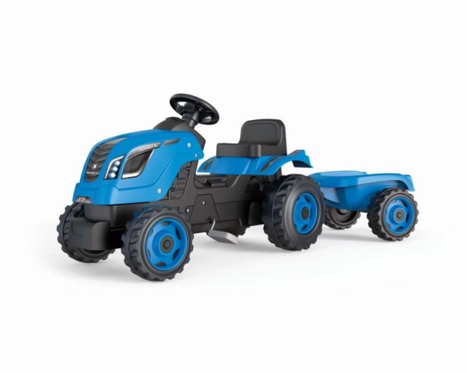 Trettraktor Farmer XL Blau mit Anhänger