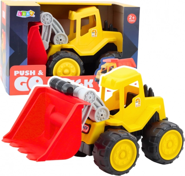 Kinderbaumaschine Bagger mit beweglicher Schaufel Gelb