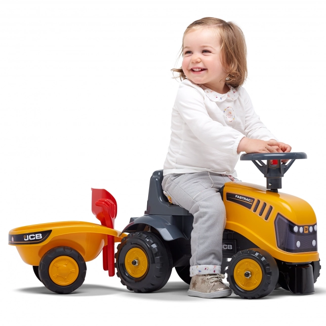 Baby JCB Rutschauto mit Anhänger und Spielzeugset Gelb